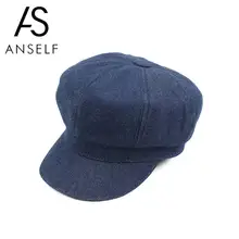 Винтажные шапки для мужчин и женщин унисекс кепка газетчика остроконечный восьмиугольный берет для мальчика Кепка джинсовая плоская военная шляпа осенние головные уборы