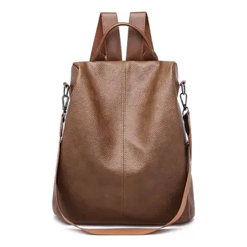 

Girls Backpack Soft PU Casual Style Large Capacity Ladies Rucksack