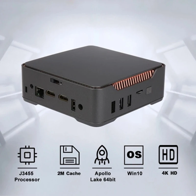 AK3V Win 10 Мини ПК ТВ коробка HD медиаплеер 6+ 64G J3455 чип/64 бит/2,4G/5G двухдиапазонный WiFi/BT 4,1 4 K/USB3.0/2,5 дюйма SATA