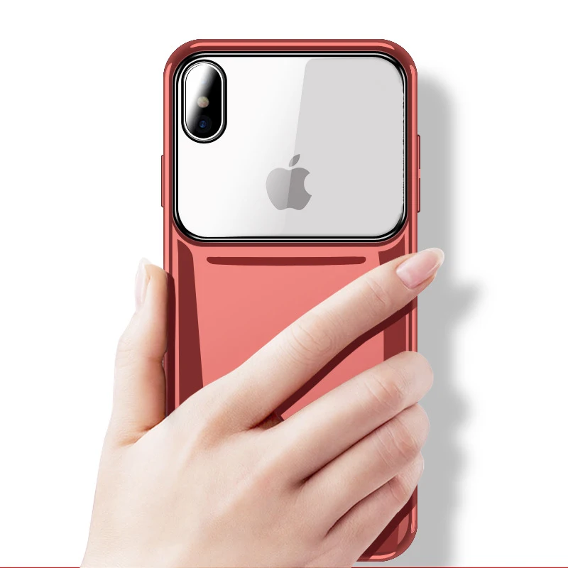 Для iPhone7 8 plus x xs xr xsmax Чехол для мобильного телефона стеклянный зеркальный чехол с рисунком все-в-одном защитный чехол