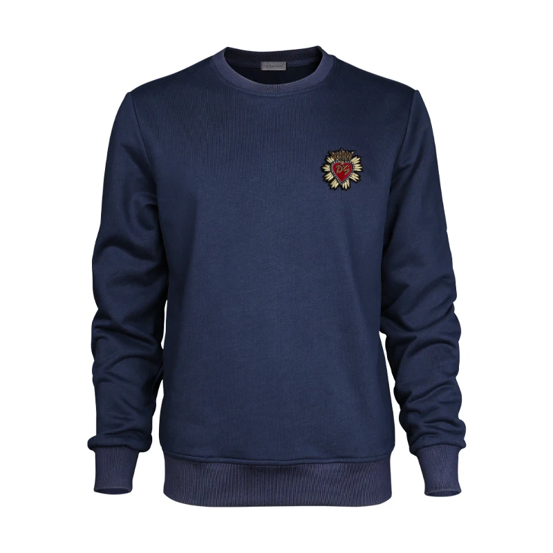 

Men's Hoodie without cap With Mercerized Cotton Material European design and Luxury Brand dg india silk badgeSweatshirt big size