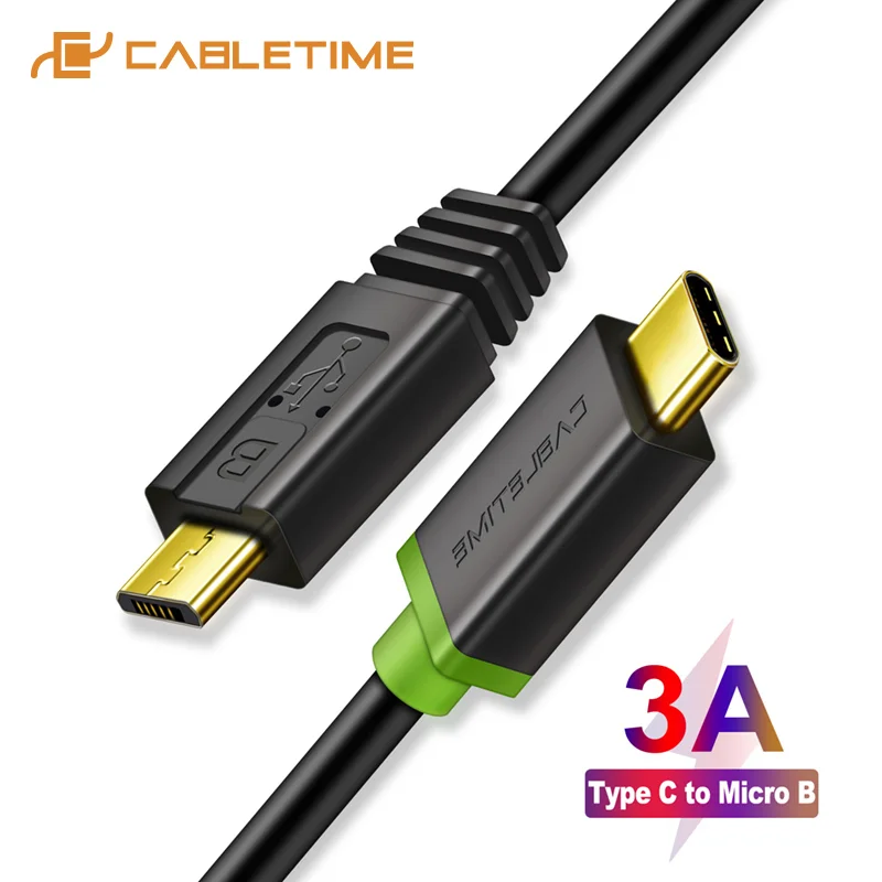 

CABLETIME USB Type C to USB2.0 Micro Cable M/M for Camera Type C 3.1 to Micro B Date Fast Charging for New Apple Mac Book C003