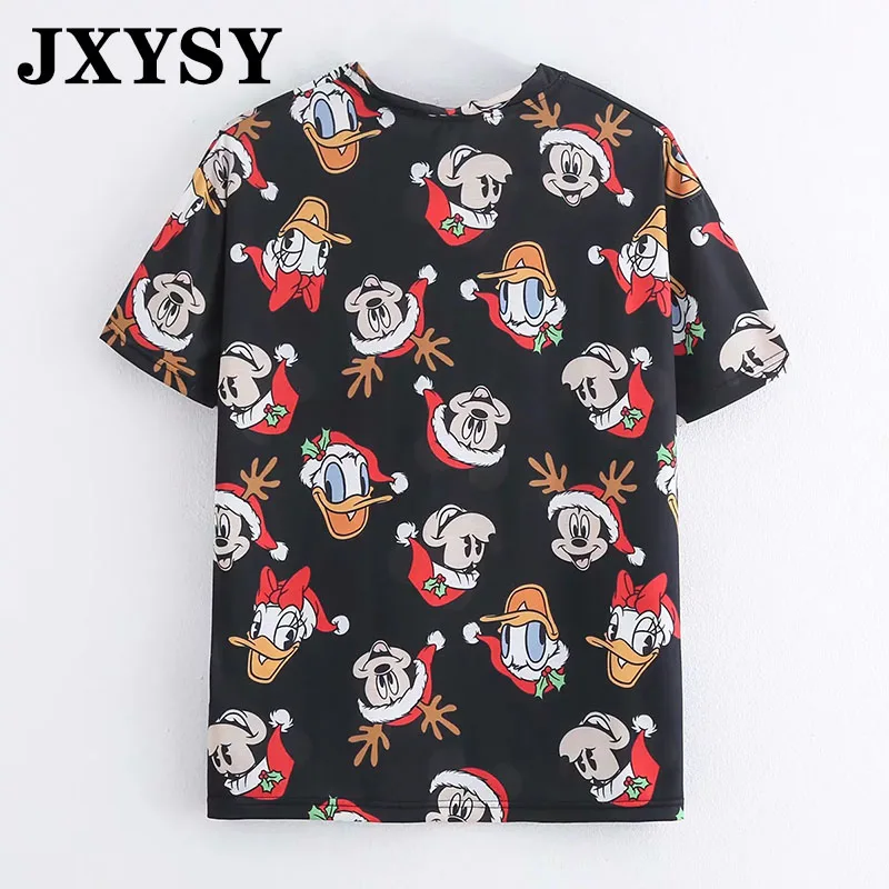 JXYSY, женская футболка,, летняя, английский стиль, модная, мультяшная голова животного, принт, круглый ворот, короткий рукав, Harajuku, футболка, женские топы