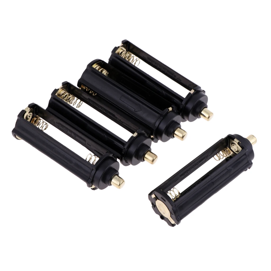 5pcs Flashlight Torch Lamp Light 3xAAA Spring Battery Holder Case Box Support Connect Adapter