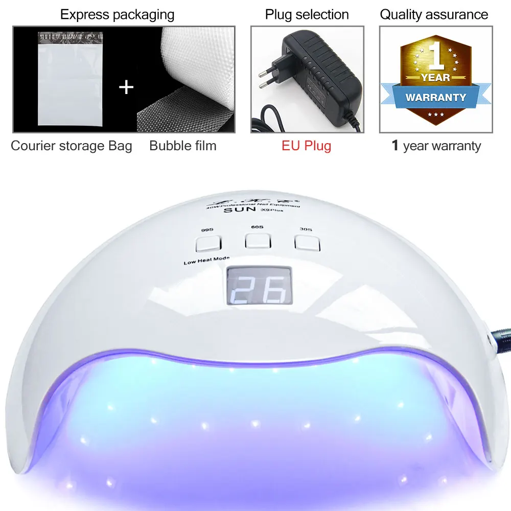 SUN X9 EU plug LKE SUNX Сушилка для ногтей 48 Вт 54 Вт УФ светодиодный светильник для ногтей Все Гель-лак отверждения лампа с нижней 30 s/60 s таймер ЖК-подсветка витрины для ногтей - Цвет: SUN X9 EU plug