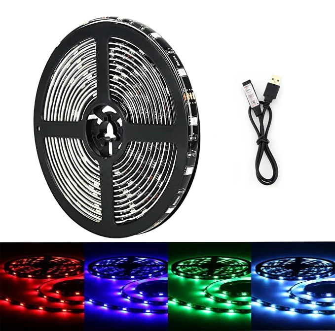 

Neon USB LED TV 5V Strip Light RGB PC SMD 5050 0.5M- 5M Ledstrip 5 V PC USB Led Strip RGB Tape TV Backlight With 3Key Controller