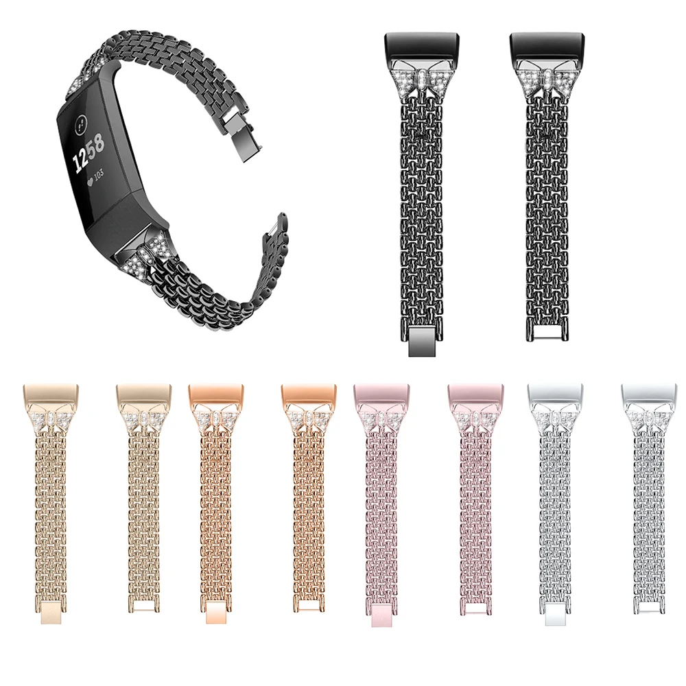 Для Fitbit Charge 3 ремешок Роскошный металлический ремешок для часов из нержавеющей стали легко снимается для зарядки 3 браслет