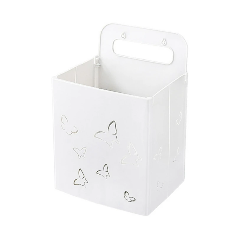Foldable Storage Baskets Free Punching Stickers Wall Hanging Basket Multi-function Dirty Clothes Storage Basket