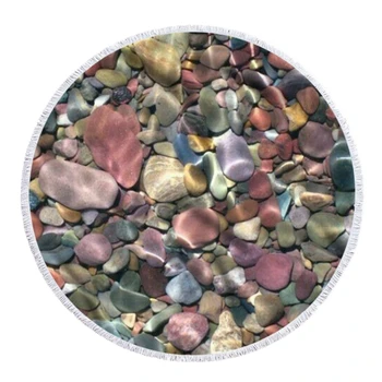 

Pebbles Series Microfiber Beach Towel with Drawstring Backpack Bag Sport Yoga Blanket Swimming Bath Towel