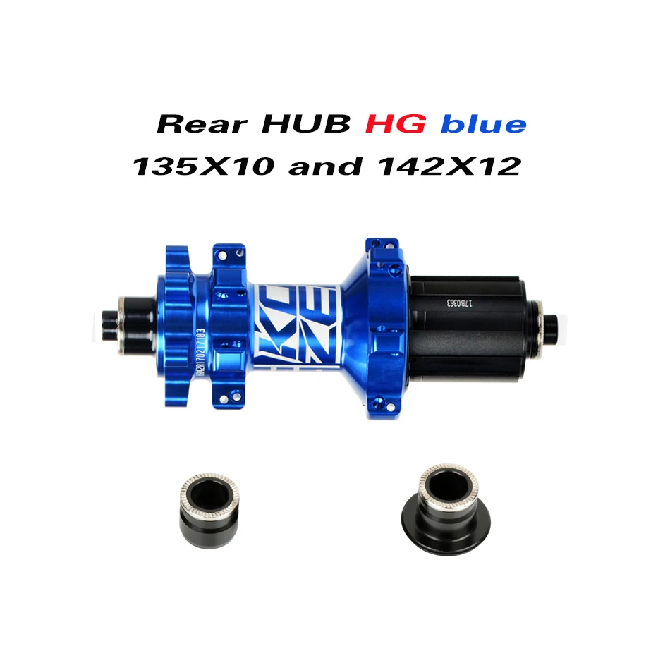 Rear HUB HG blue KOOZER XR420 велосипедная ступица MTB велосипед CNC 24 Loch Fahrrad ступица SHIMANO 8-11/SRAM 8-12 S Geschwindigkeit 135*10/142*12/100 0*15/100*9 - Color: Rear HUB HG blue