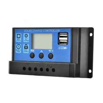 

10A/20A/A30A/40A/50A/60A Solar Charge Controller Auto USB Solar Controller Display 12V/24V LCD Panel Smart Solar Dual Charg E9H7