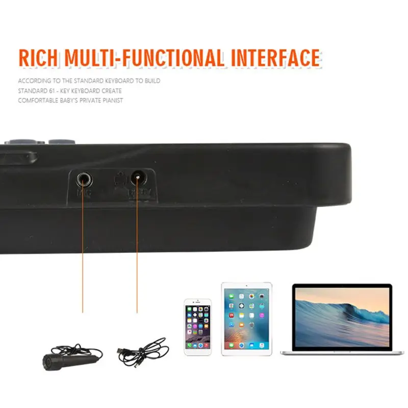 61 Keys Electronic Organ Digital Piano Keyboard with Microphone Electric Piano Kid Children Gift Develop Child's Talents US Plug musical instrument,electronic musical instrument,electronic piano