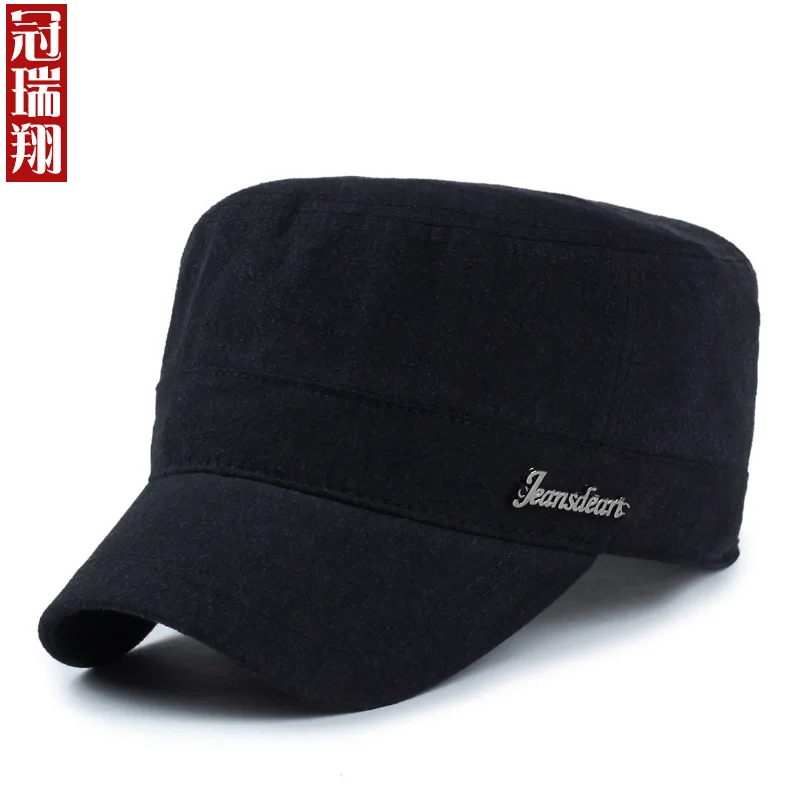 

Crown Ruixiang Manufacturers Direct Selling Solid Color Light Body Flat Cap Middle-aged Cap Men's Korean-style Fashion Brim Hat