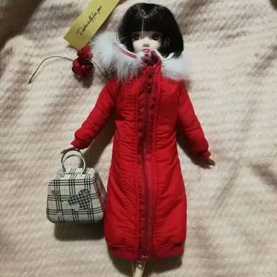 Новинка 1/6, Кукольное зимнее пальто Blyth, длинное платье, зимняя одежда, юбка, 1/6, BJD, кукольный жакет, Licca, аксессуары, Одежда для куклы Барби - Цвет: Красный