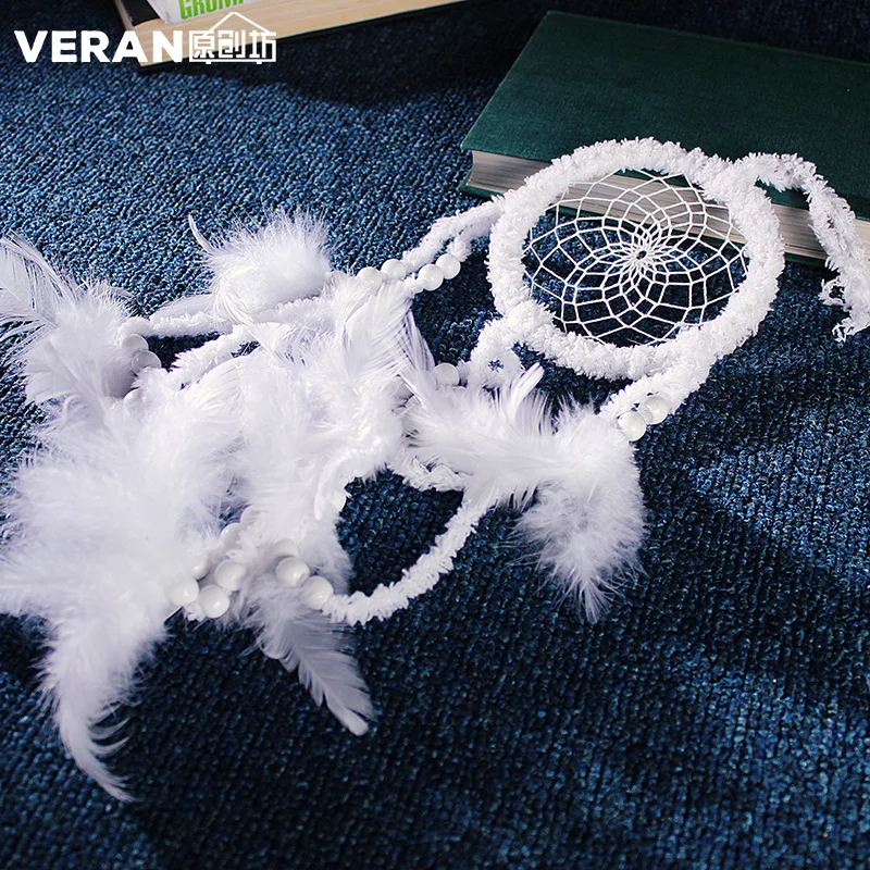 Hot Selling Dreamcatcher White Plush Pendant Car Mounted Pendant Classmates Gift Wedding Dreamcatcher XR041