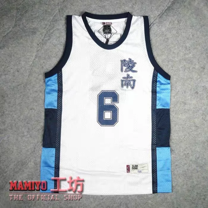 sexy cosplay Anime Shohoku Ling South High School Sendoh Akira White Blue Jersey Shirt Sports Wear Uniform Jersey Cosplay Basketball Team anime dress