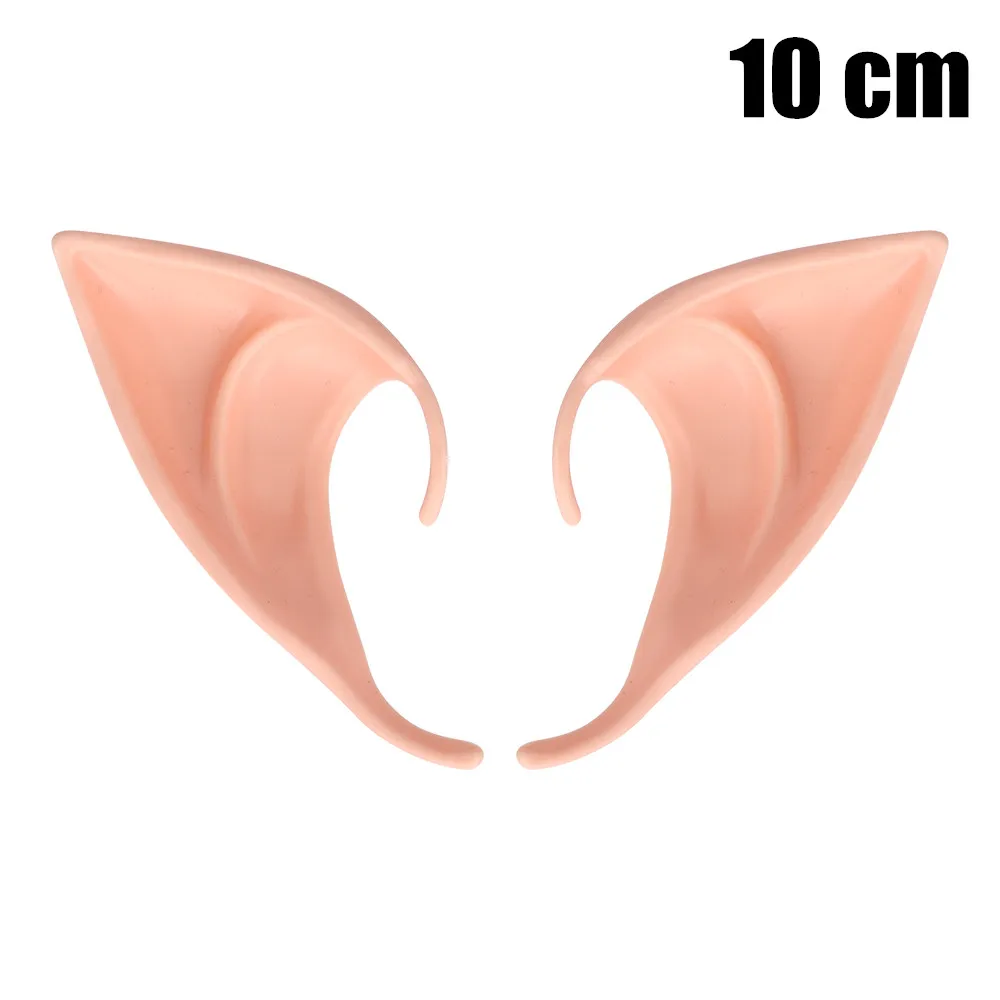 Skin Color 10cm 1 пара, уши ангела эльфа, сказочные аксессуары для косплея, имитация латекса, накладные уши, реквизит на Рождество, Хэллоуин, костюмы, реквизит для мужчин и женщин - Цвет: Skin Color 10cm