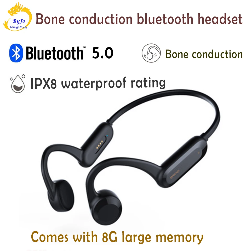 

Bone conduction Bluetooth headsetgcd01 ear-mounted IPX8 waterproof grade Bluetooth 4.0 sports headset 8G memory