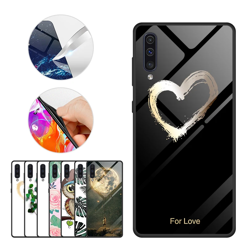 

Colorful Tempered Glass Phone Case For Samsung M20 M10 A7 2018 Luxury Protective Cover For Galaxy S10E S10 S8 A70 A50 A20 A30