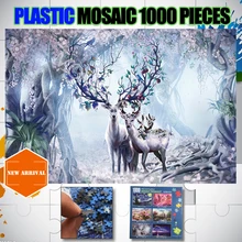 Лося в лесе Пластиковые 1000 штук головоломки животное пинтинг головоломки для взрослых детей творческие Diy головоломки игры игрушки, домашний декор