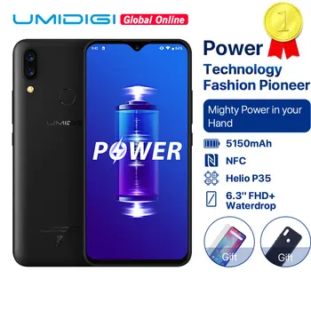 

Refurbished UMIDIGI Power 5150mAh Fast Charge Android 9.0 4GB 64GB 6.3" FHD+ Global Version Smartphone Dual Helio P35 Dual 4G