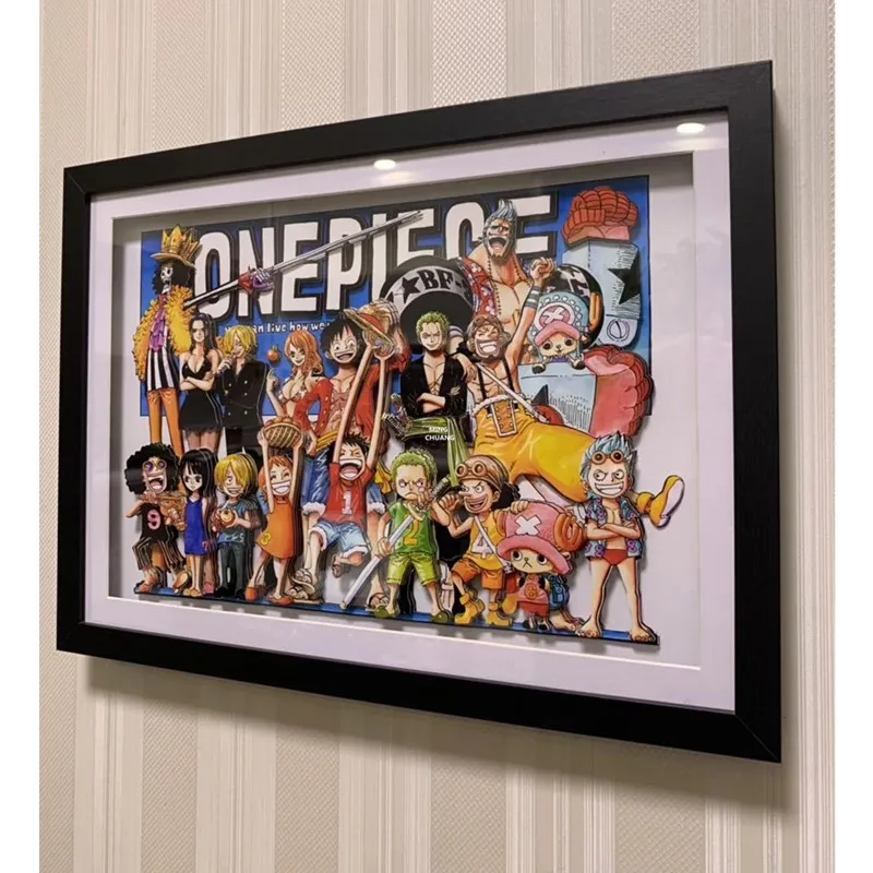 1" Аниме one piece соломенная шляпа Пираты креативный 3D стереограф бумажная ручной работы галерея экшн фигурка игрушечная коробка 34 см V507