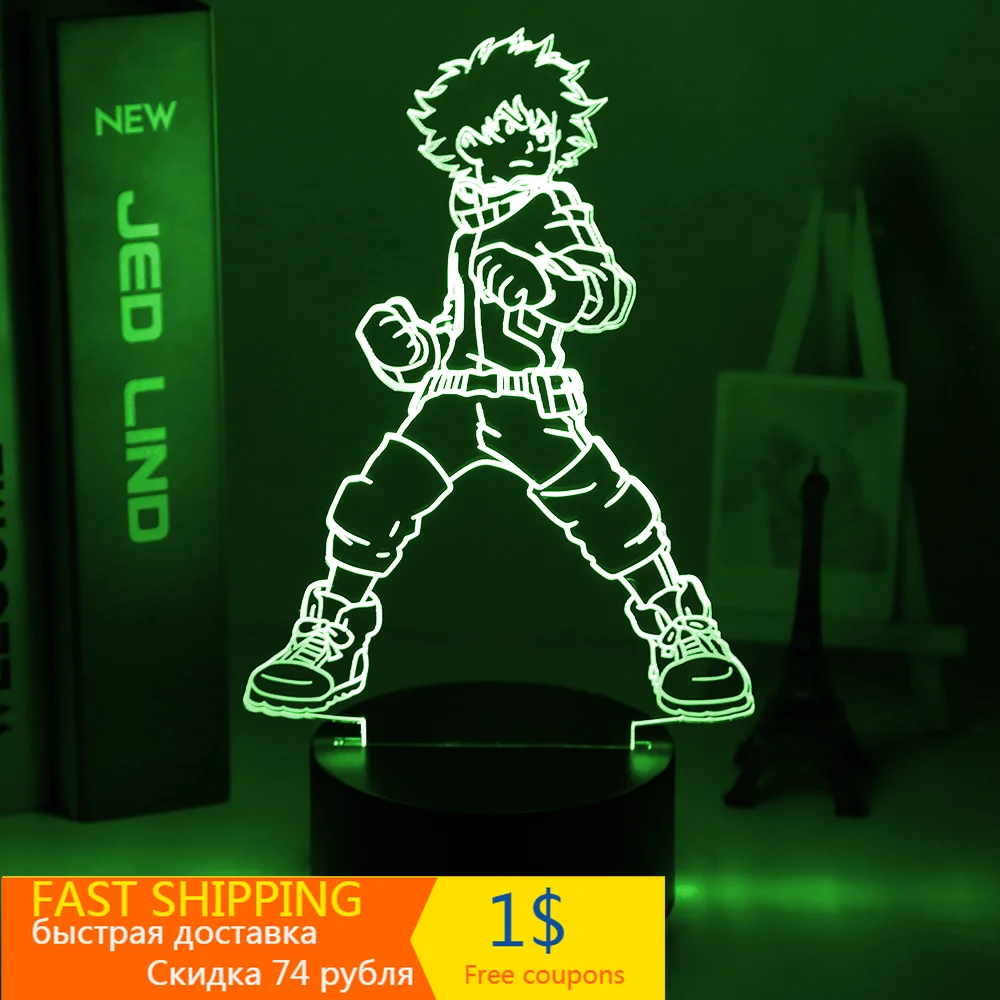 3d-лампа Izuku Midoriya фигурка ночник для детской спальни светодиодный сенсорный
