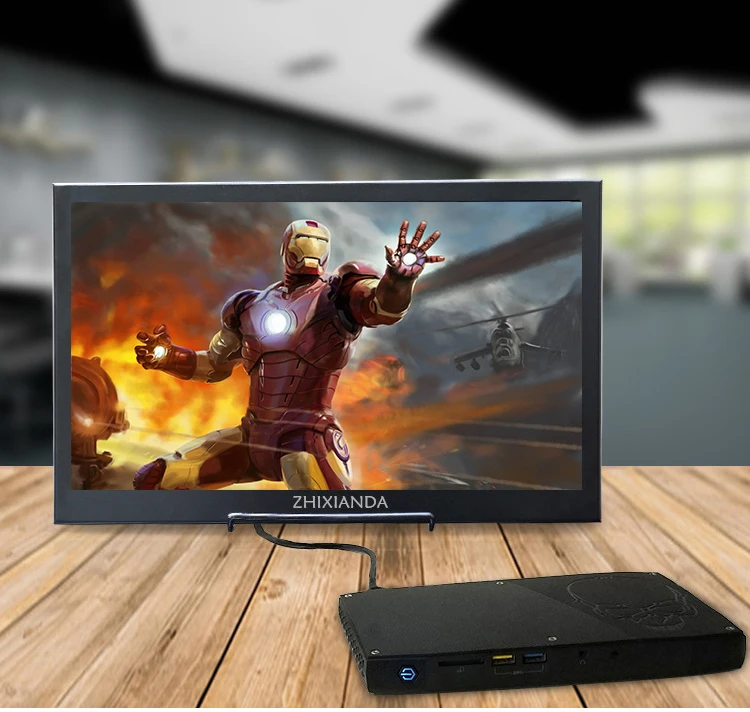 ZHIXIANDA 15,6 дюймов портативный монитор HDMI 1920x1080 HD ips дисплей компьютера светодиодный монитор с кожаным чехлом для PS4 Pro/Xbox/Phone