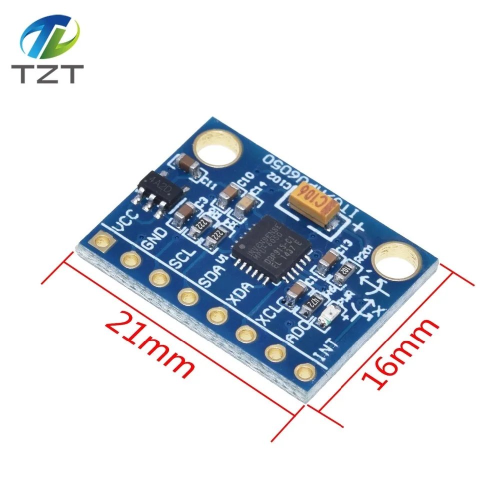TZT IIC GY-521 MPU-6050 MPU6050 3 оси аналоговые датчики гироскопа+ 3 оси акселерометр модуль для Arduino с контактами 3-5 в DC