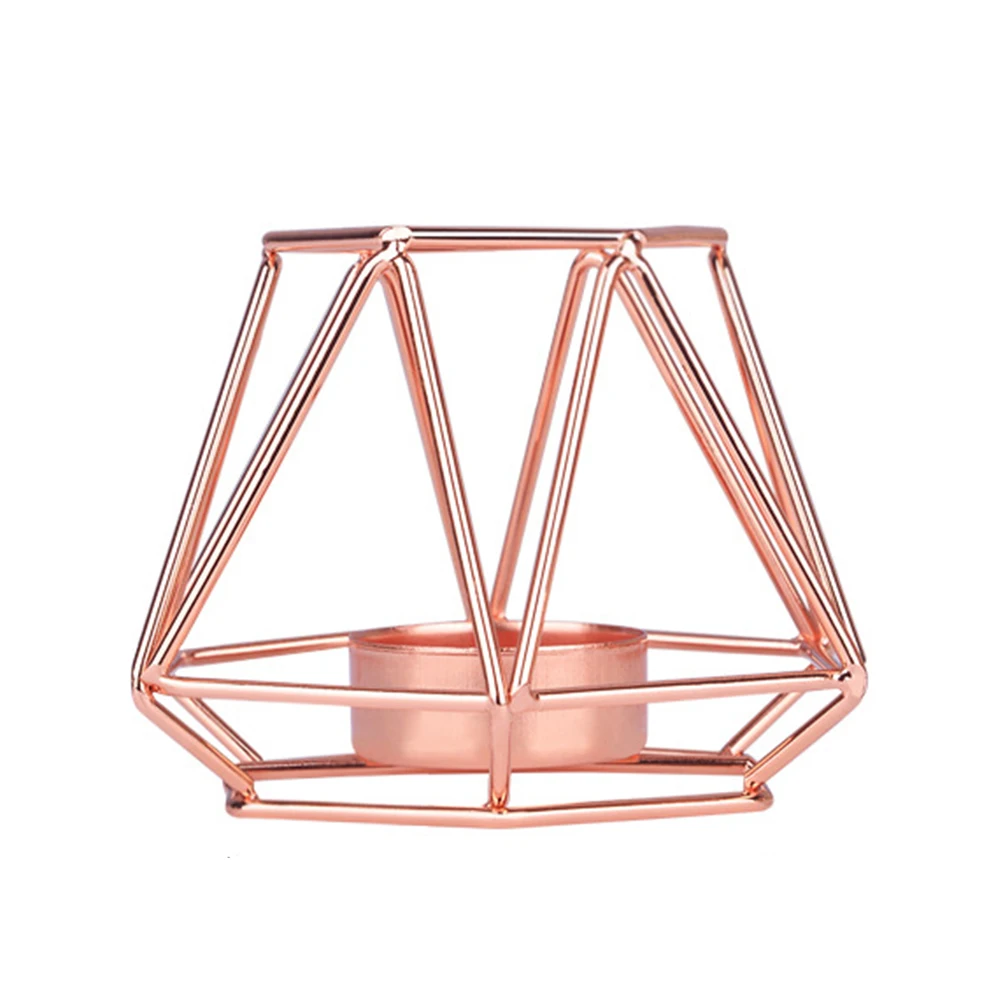 Pink S Подсвечник обеденная подставка настольная железная художественная геометрическая форма ремесло в скандинавском стиле украшение выдолбленный дом роскошный романтический - Цвет: Pink S