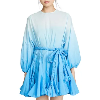 

BGW 31816ht Scoop Neck A Line Cocktail Dresses Long Sleeves With Sashes Two Colors 2020 Mini Gown Robe Cocktail Longue Mariage