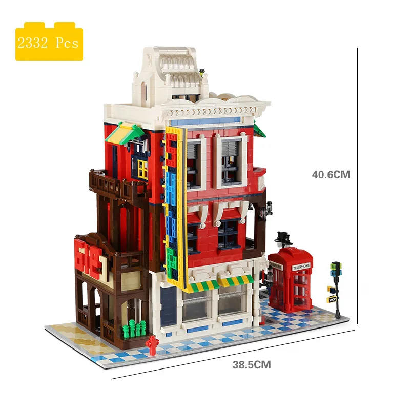 

building blocks Small particle building blocks Boy and girl educational toys Street view villa building blocks Corner store