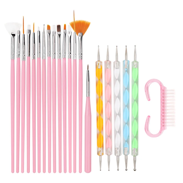 Nail Art Brush Acrylic Nail Polish Brush Kit UV Gel Nail Polish Paint Brushes Drawing Nail Pen Manicure Clean Brush Tools smt234