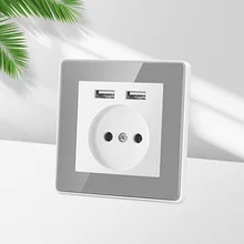 

New 2021, German standard European standard USB wall socket, mobile phone charging dual USB ports 5V 2A Usb TDM EKF IEK universa