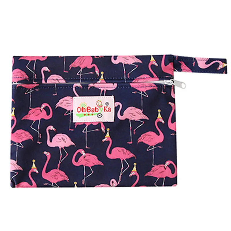 

Reusable Mini Wet Bag Waterproof PUL Flamingo Printed Menstrual Pad Bag with Zip Sanitary Menstrual Maternity Pad Sanitary Bag