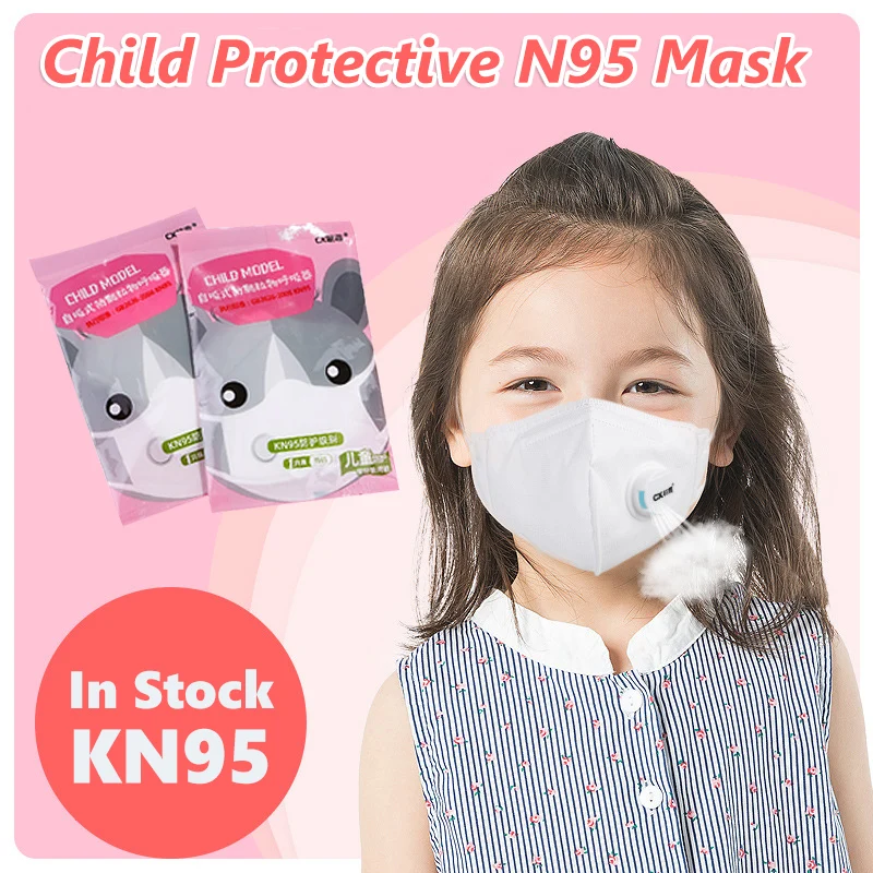 

Children's K N 95 Mask - Valved Face Mask N 95 Protection Face Mask Mouth Cover Pm2.5 Dust Masks For Kids With filter valve