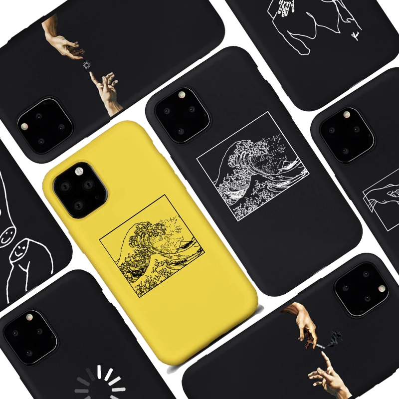 

Fashion Abstract Art David lines Soft Silicone Candy Case Coque For iPhone 6 11 Pro 8 8Plus X XS Max 7 7Plus 5S Back Cover
