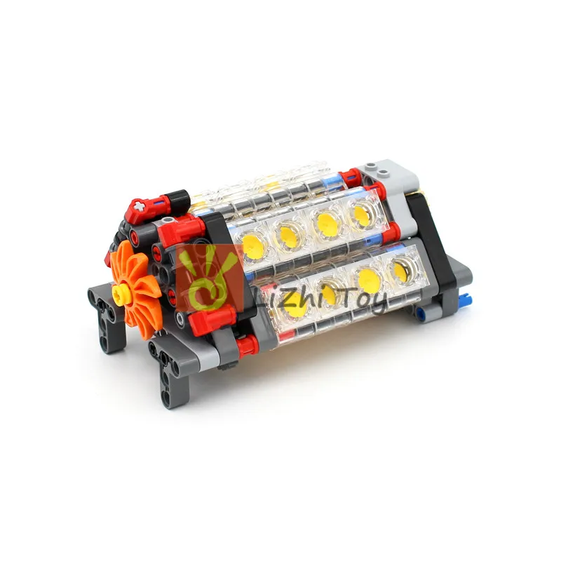 Механическая группа двигателей MOC V16, набор шестерен, набор строительных блоков, совместим со сборной моделью автомобиля, 185 + шт