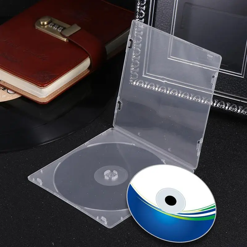 Ultrathin DVD Case 12PCS Transparent CD Package Portable CD Storage Box For Home Cinema Film Pluggable Cover Case cd dvd storage bag cd dvd storage case