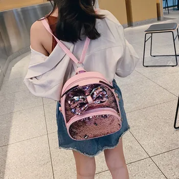 

Student Girls Cartoon Sequin Bow Crossbody Bag Satchel Travel School Backpack 2020 New Girls' schoolbag travel bag