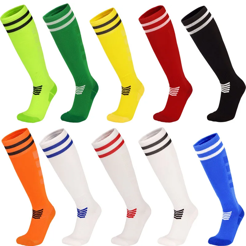 

New Long Tube Football Training Stocking Thick Breathable High Elastic Competition Socks Over The Knee Non-slip Running Sock