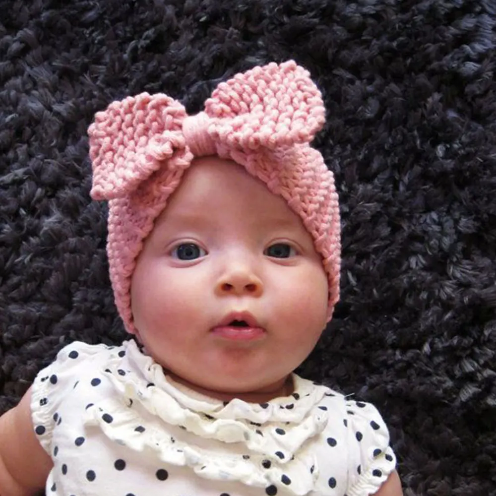 1Pcs Baby Toddler Little Girl Winter Cute Bowknot Crochet Knit Headband Hairband Ear Warmer