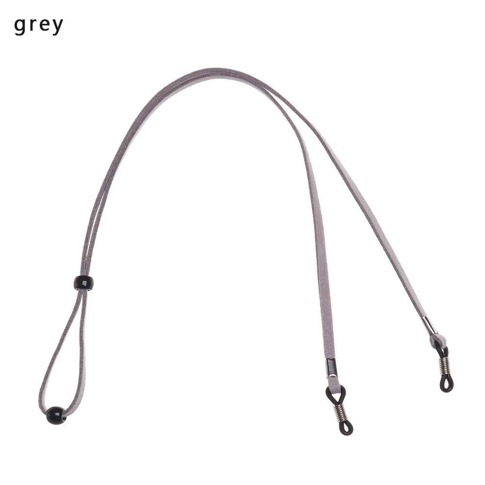 grey Новые 1 шт. регулируемые солнцезащитные очки шнур на шею ремешок для очков Веревка для очков держатель шнура замшевые кожаные очки веревка - Цвет: grey