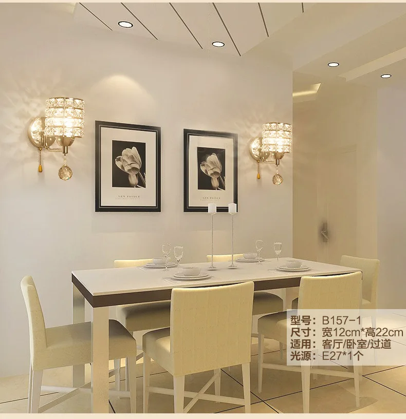 Минималистский современные золото светодиодный хрустальный настенный светильник комнаты Спальня прикроватная лампа Гостиная Телевизор задний фон на стену светильники для прихожей