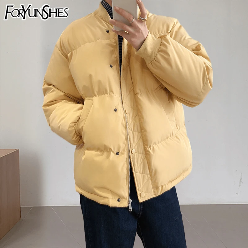 

FORYUNSHES Women Winter Warm Thick Parkas Jackets 2020 Autumn Korean Style Baseball Collar Loose Casual Femme Cotton Padded Coat