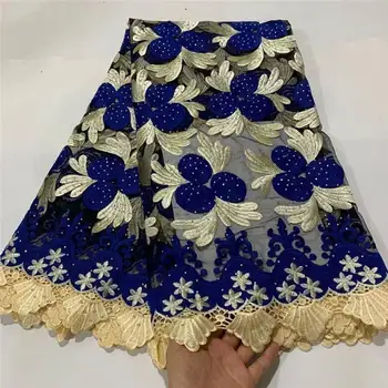

Latest African Lace Fabric Stone High Quality Red Nigerian French Wax Lace Fabric For Nigerian Wedding Party 2020