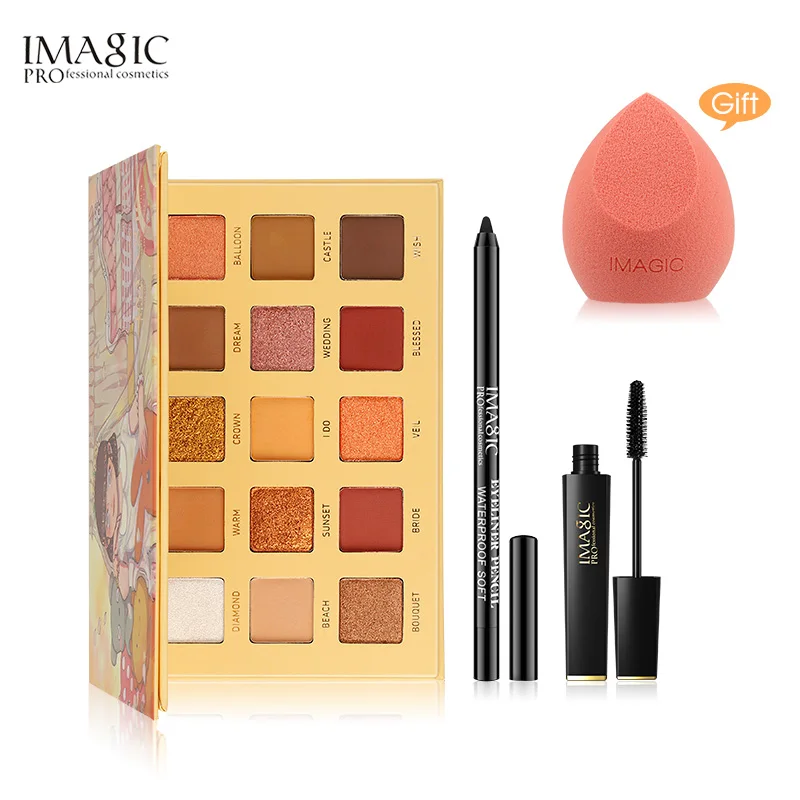 

IMAGIC Eye Set Buy 3 Get One Eye Shadow Waterproof Eyeliner Mascara Gift Puff Cosmetic Set