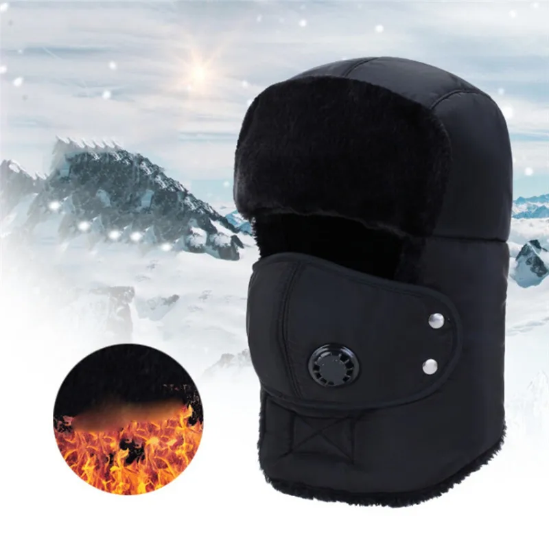 

Bomber Hat Cold Resistance Hat Face Shield Ear Protection Thick Winter Hat Cap