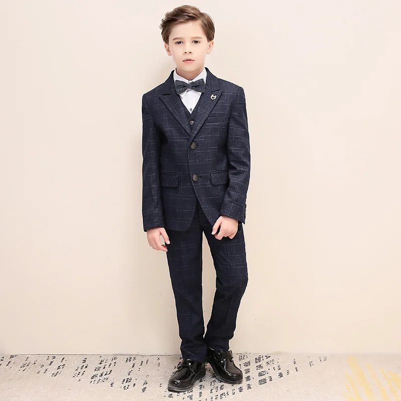 

2019 Three Pieces Wedding Boy One Button Boy Formal Wear Kids Suit for Prom Party Teens Suit Custom Made