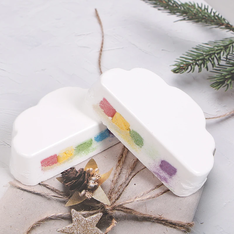 

Natural Skin Care Cloud Rainbow Bath Salt Exfoliating Moisturizing Bubble Bath Bombs Ball Essential Supplies